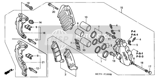 Honda FJS600 2002 Pinza freno anteriore per un 2002 Honda FJS600